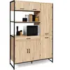 Image de Buffet De Cuisine Avec Colonne De Rangement 120 Cm Detroit 6 Portes + Tiroir Design Industriel