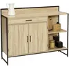 Image de Buffet Bas De Cuisine 120 Cm Detroit Plan De Travail H.83 Cm 2 Portes + Tiroir Design Industriel