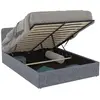 Image de Lit Coffre Double Norfolk Avec Tête De Lit Et Sommier 140 X 190 Cm Tissu Gris Anthracite