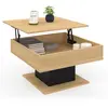 Image de Table Basse Plateau Relevable Eden Carrée Bois Et Noir