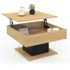 Image de Table basse plateau relevable eden carrée bois et noir