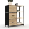 Image de Buffet D'appoint 3 Tiroirs Et Étagères 70 Cm Utah Design Industriel