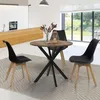 Image de Table à manger ronde fixe - IDMARKET - ALIX - Bois vieilli et noir - 4 personnes - 80 cm