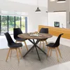 Image de Table à manger ronde fixe - IDMARKET - ALIX - Bois vieilli et noir - 6 personnes - 110 cm