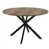 Image de Table à manger ronde alix 6 personnes pied araignée noir et plateau bois foncé hawkins 110 cm