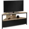 Image de Meuble tv 100 cm d'angle boston avec placard noir design industriel