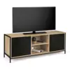 Image de Meuble Tv 140 Cm Boston 2 Portes Noires Design Industriel