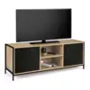 Image de Meuble tv 140 cm boston 2 portes noires design industriel