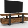 Image de ID MARKET meuble tv PHOENIX 3 portes 140 cm bois foncé à poser