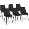 Image de Lot De 6 Chaises Mila En Velours Noir Pour Salle À Manger
