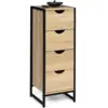 Image de Meuble D'appoint 4 Tiroirs Detroit 30x30x80 Cm Chiffonnier Pour Entrée Salle De Bain Design Industriel