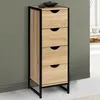 Image de IDMARKET Meuble dappoint 4 tiroirs DETROIT 30x30x80 cm chiffonnier pour entrée salle de bain design industriel