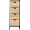 Image de Meuble de rangement 4 tiroirs detroit 30 cm chiffonnier d'appoint design industriel