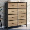 Image de IDMARKET Commode 8 tiroirs en tissu UTAH 80 cm meuble de rangement design industriel