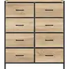 Image de Commode 8 tiroirs en tissu utah 80 cm meuble de rangement design industriel