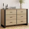 Image de IDMARKET Commode 6 tiroirs ONYX 115 cm bois et noir