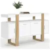 Image de Buffet 140 cm phoenix 4 portes blanc et bois