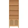 Image de Etagère bibliothèque 4 niveaux avec placard edhen cannage et bois