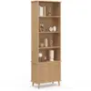 Image de Etagère bibliothèque 4 niveaux avec placard juliette lattes tasseau bois coloris chêne