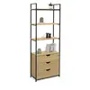 Image de Etagère Bibliothèque 4 Niveaux Avec 3 Tiroirs Detroit Design Industriel 170 Cm