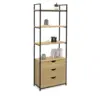 Image de Etagère bibliothèque 4 niveaux avec 3 tiroirs detroit design industriel 170 cm
