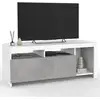 Image de Meuble Tv 110 Cm Malo Blanc Et Placard Effet Béton