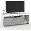 Image de Meuble tv 110 cm malo blanc et placard effet béton