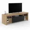 Image de Meuble Tv 140 Cm Malo Bois Et Placard Noir