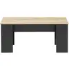 Image de Table basse plateau relevable rectangulaire tara bois noir et imitation hêtre