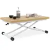 Image de Table Basse 2 En 1 Relevable En Table À Manger Rectangulaire Urbana 100 Cm Bois Et Blanc