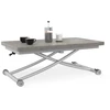 Image de Table Basse 2 En 1 Relevable En Table À Manger Rectangulaire Urbana 100 Cm Effet Béton Pied Gris Chromé