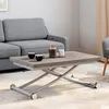 Image de Table basse 2 en 1 relevable en table à manger rectangulaire URBANA 100 cm effet béton pied gris
