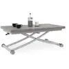 Image de Table basse 2 en 1 relevable en table à manger rectangulaire urbana 100 cm effet béton pied gris chromé