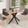 Image de Table à manger rectangle fixe - IDMARKET - ALIX - Bois et noir - 6 personnes - 110 cm