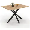 Image de Table à manger rectangle alix 6 personnes pied araignée bois et noir 110 cm