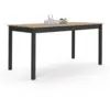 Image de Table à manger rectangle isis 8 personnes avec tiroir bois et noir 150 cm