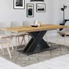 Image de IDMARKET Table à manger extensible rectangle ALICIA 6-10 personnes bois et noir 160-200 cm