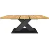 Image de Table à manger extensible rectangle alicia 6-10 personnes bois et noir 160-200 cm