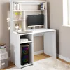 Image de IDMARKET Bureau avec étagères de rangement DAN blanc