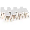 Image de Lot De 8 Chaises Scandinaves Sara Blanches Pour Salle À Manger