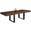 Image de Table À Manger Extensible Rectangle Phoenix 6-12 Personnes Bois Effet Vieilli Et Noir 200-300 Cm