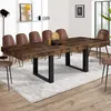 Image de Table à manger rectangle extensible - IDMARKET - PHOENIX - Bois vieilli et noir - 6-12 personnes - 200-300 cm