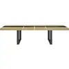 Image de Table à manger extensible rectangle phoenix 6-12 personnes bois et noir bande centrale noire 200-300 cm