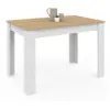 Image de Table À Manger Rectangle Rozy 4 Personnes Blanc Plateau Façon Hêtre 110 Cm