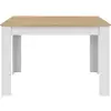 Image de Table à manger rectangle rozy 4 personnes blanc plateau façon hêtre 110 cm
