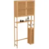 Image de Meuble wc 3 en 1 avec armoires de rangement bambou bea