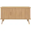 Image de Buffet 110 cm juliette 3 portes lattes tasseau bois coloris chêne