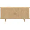 Image de Buffet 140 cm romie 2 portes coulissantes latte tasseau bois coloris chêne