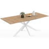 Image de Table À Manger Extensible Rectangle Alix 6-10 Personnes Bois Et Blanc 160-200 Cm