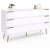 Image de Commode 6 Tiroirs Helsinki Xxl 140 Cm Scandinave Blanc